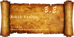 Bobik Etelka névjegykártya